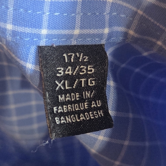 Ralph Lauren Black Label Blue Checkered Dress Shirt Size XL - Picture 5 of 6
